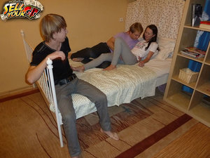 18 year old girl Cipriana A takes a cumshot in mouth after sex in mesh hosiery